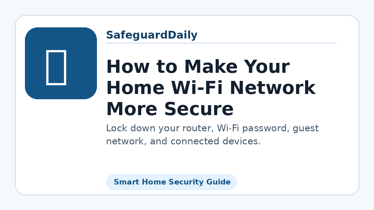 How to Make Your Home Wi‑Fi Network More Secure